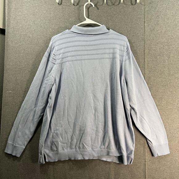 Isaac Mizrahi Live! Zip Front Collared Cardigan Satin Blue Size X-Large - Picture 2 of 8